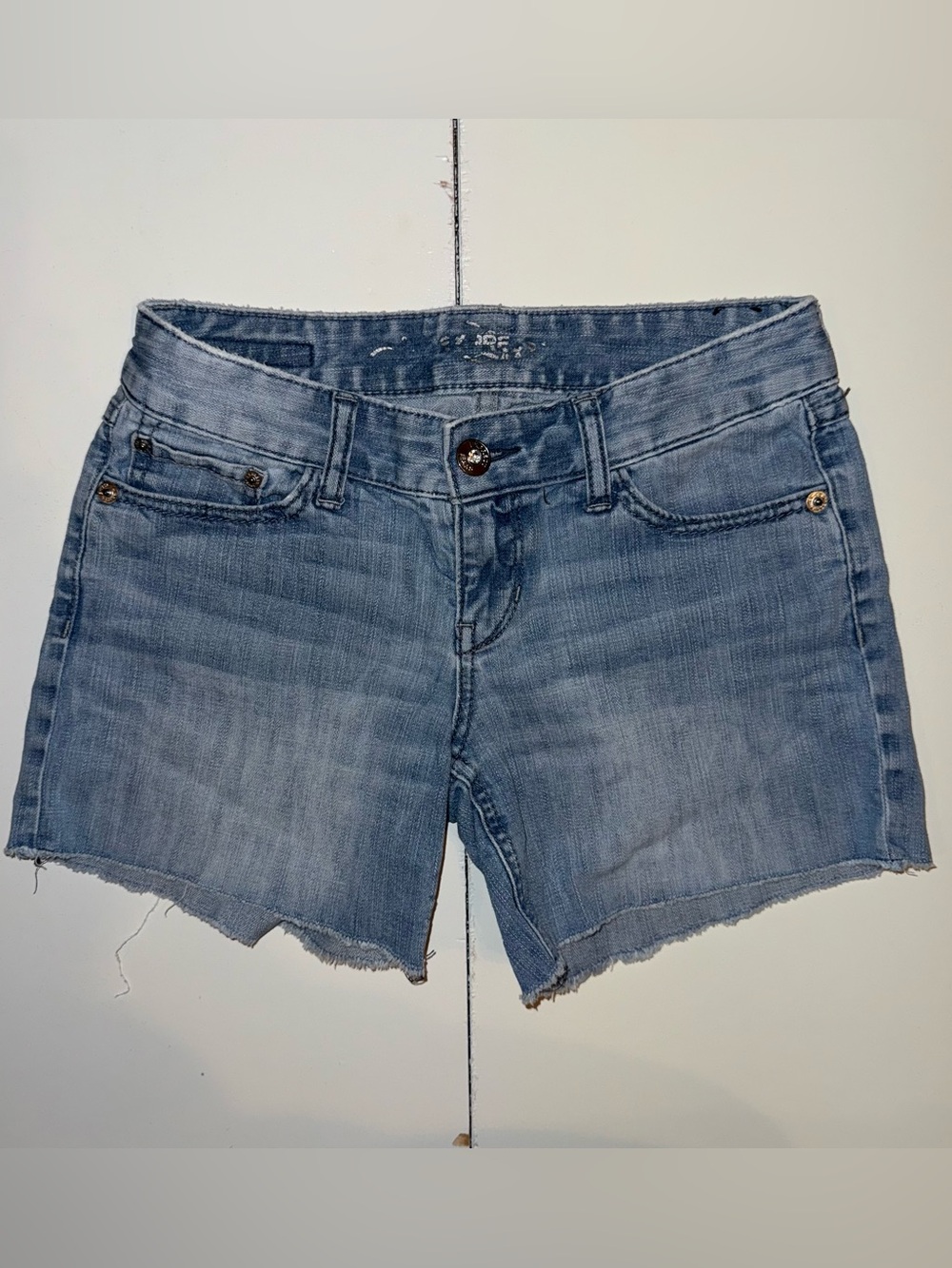 Express Light Blue Sparkle Denim Shorts
